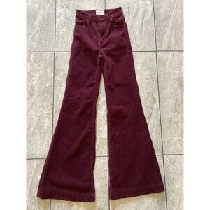 Rolla's Pants Womens 23 Maroon Corduroy Eastcoast Flare High Rise Flare Retro